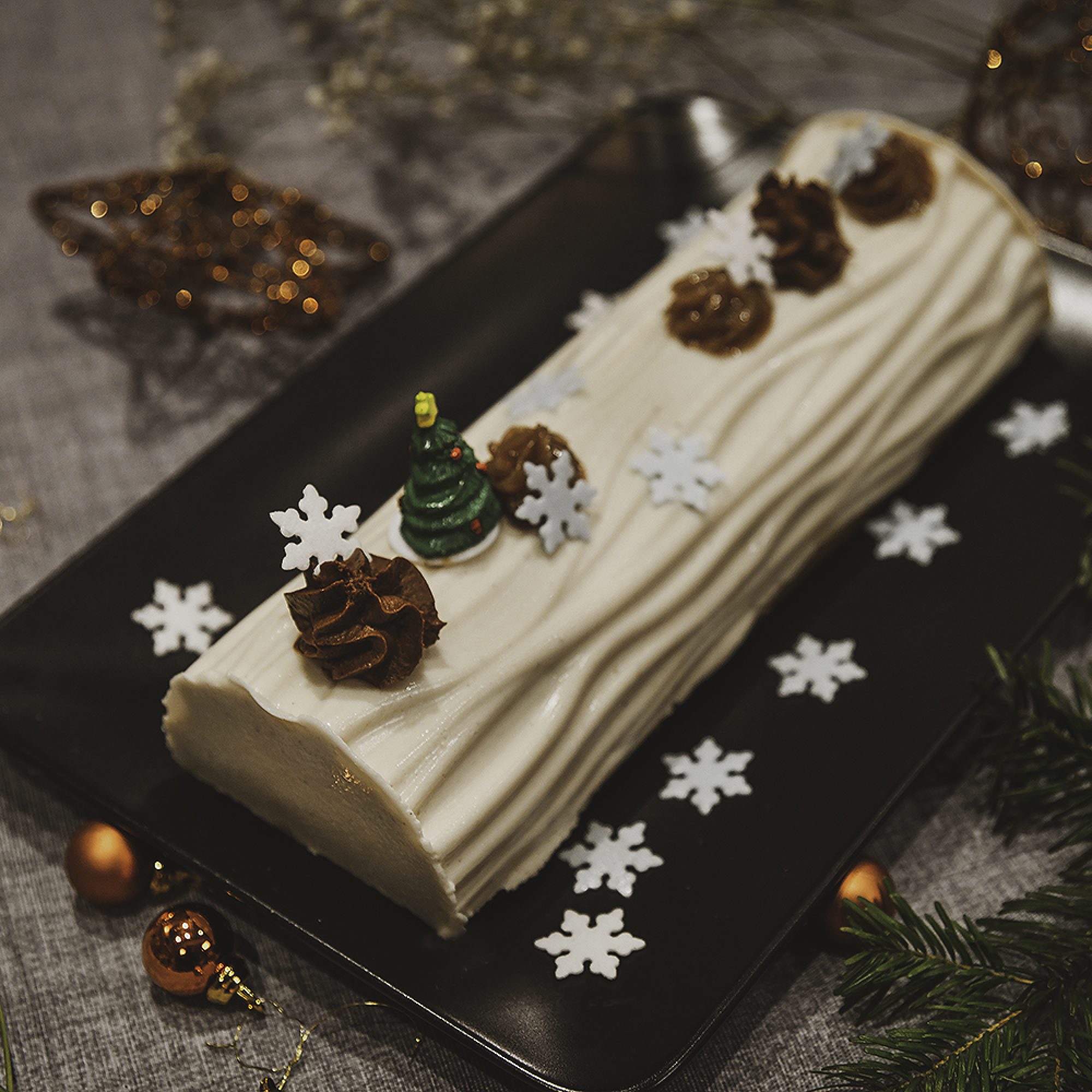 Bûche de Noël poire, vanille et caramel : Il était une fois la